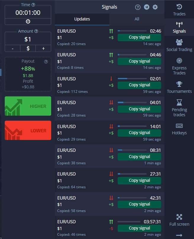 Sinais Pocket Option