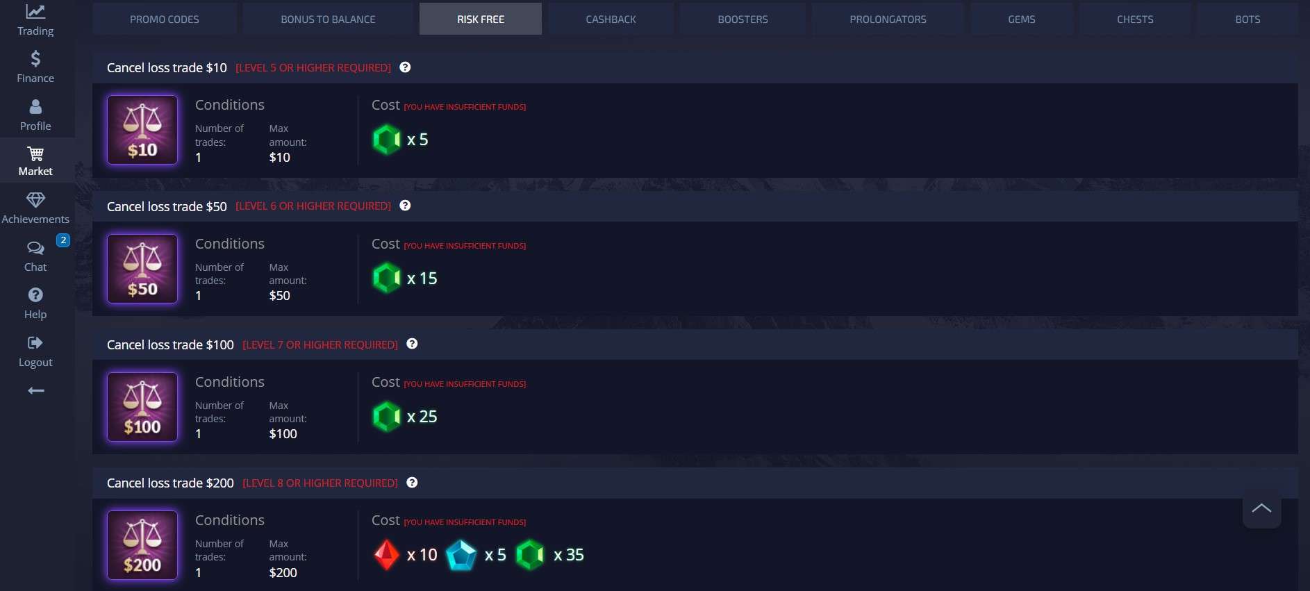 Bônus sem risco na Pocket Option