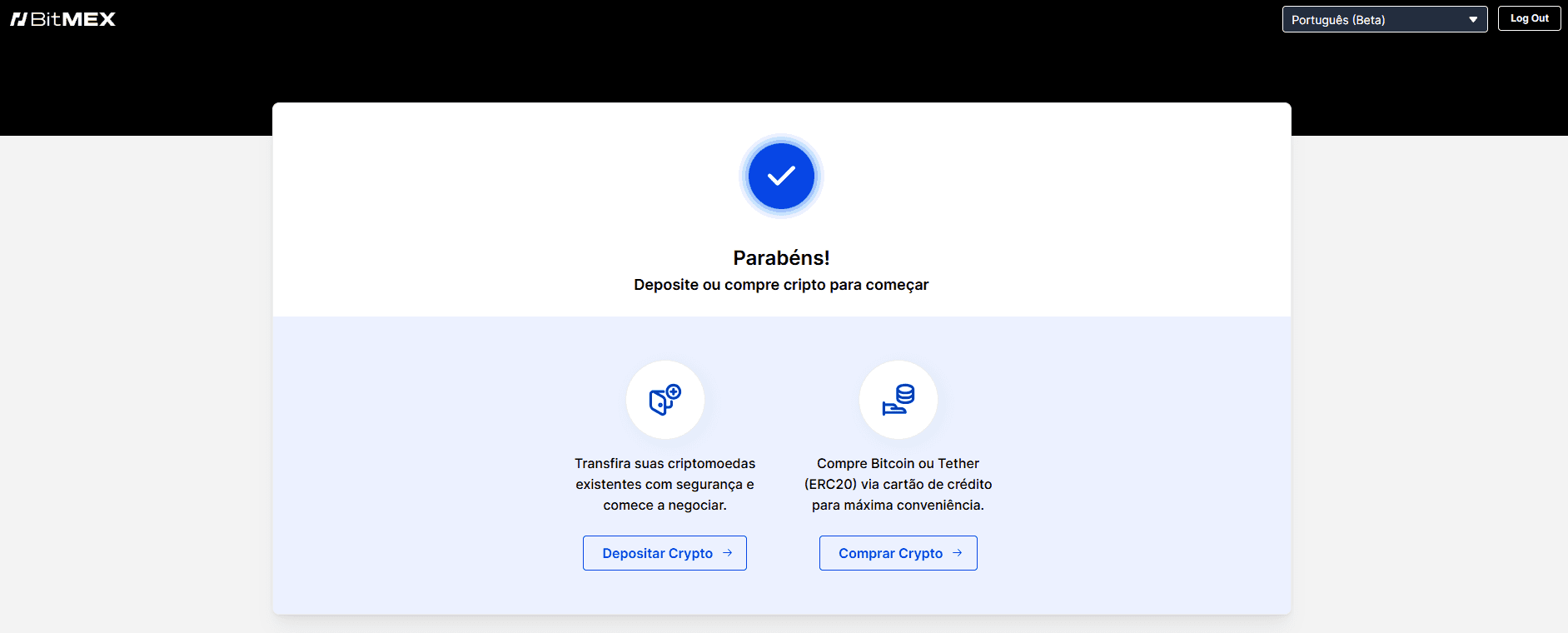 Verificação bem-sucedida na BitMEX