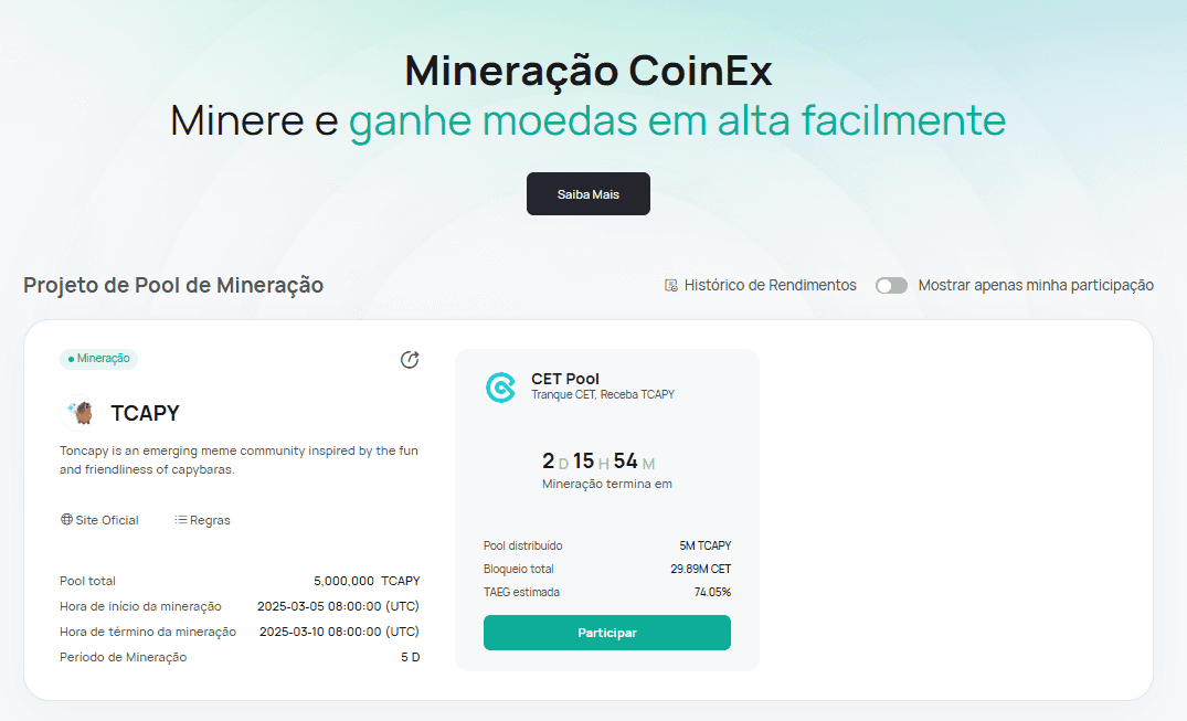 Mineração CoinEx