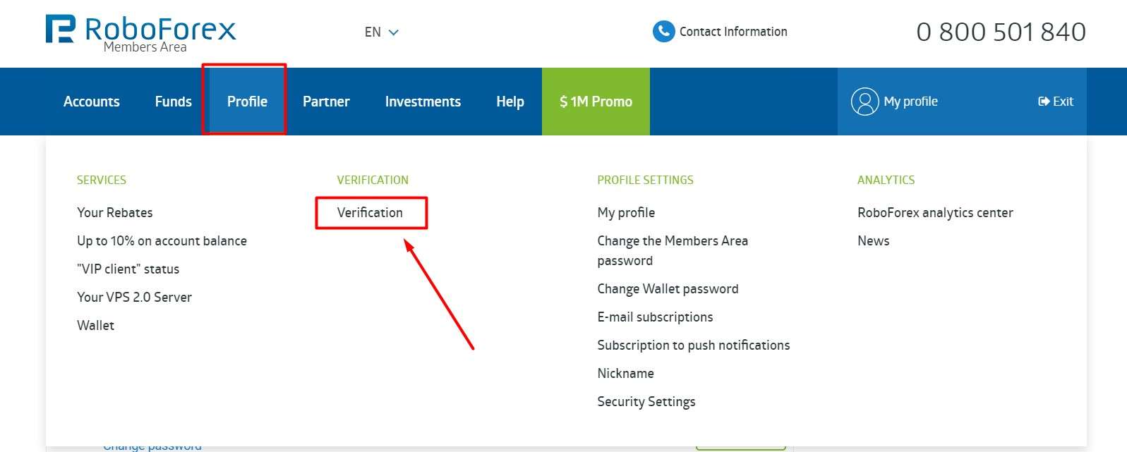 Cómo proceder a la verificación en RoboForex