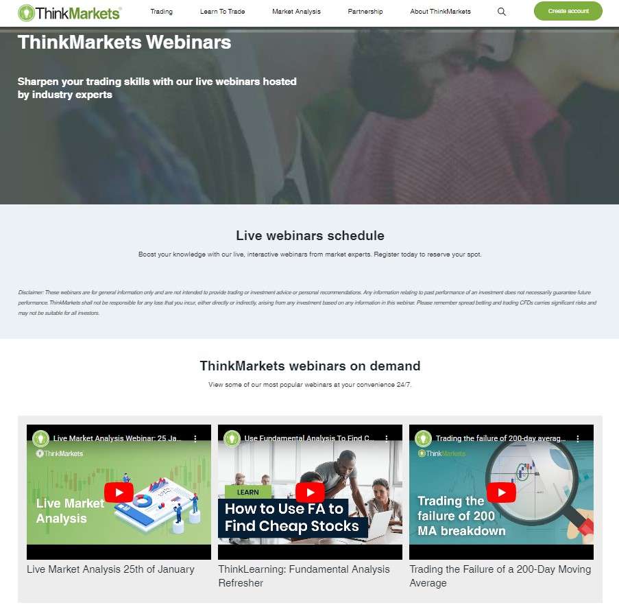 Вебинары ThinkMarkets