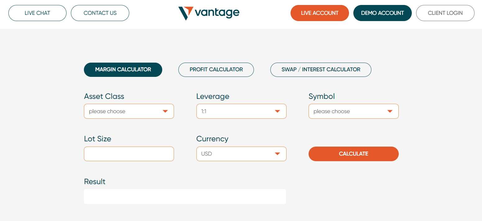 Калькуляторы Vantage