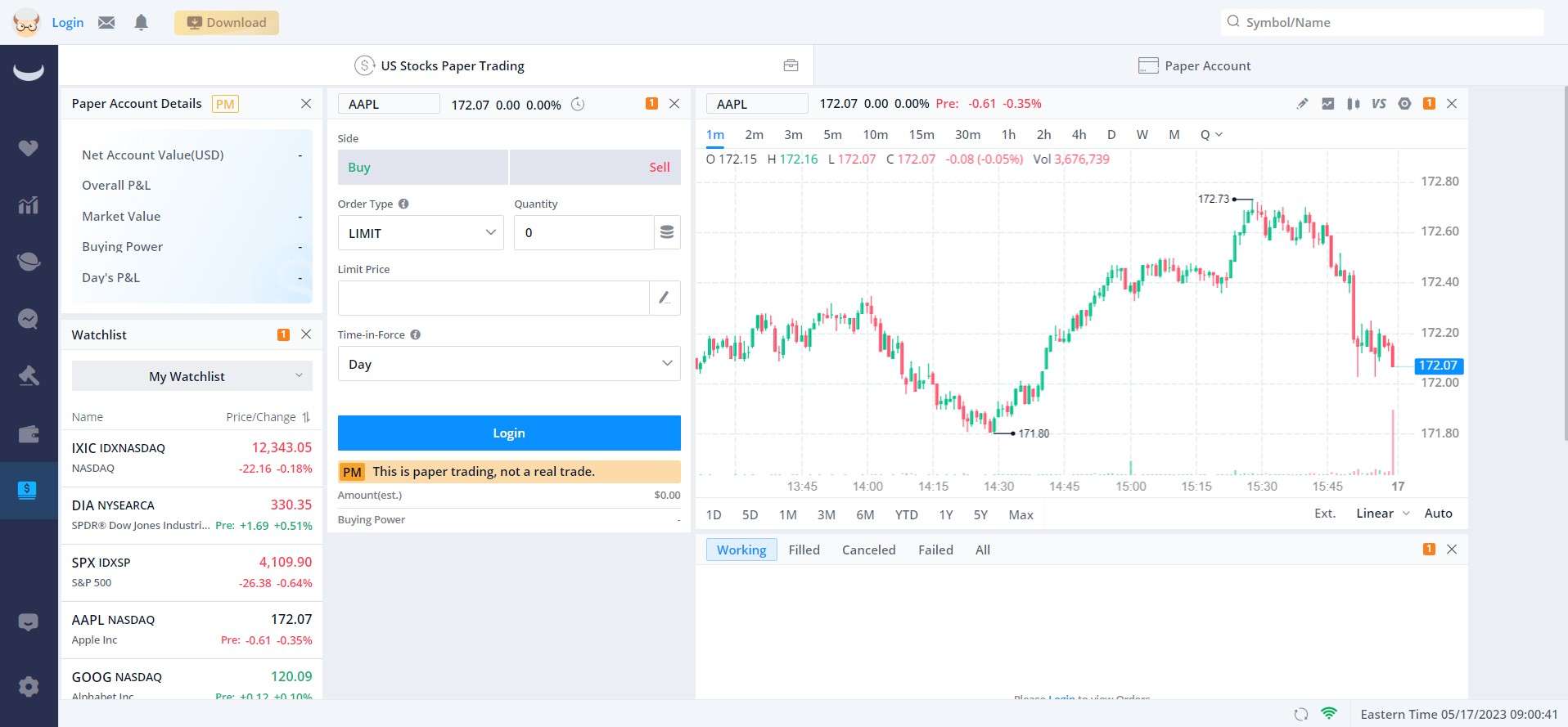 Торговая платформа Webull