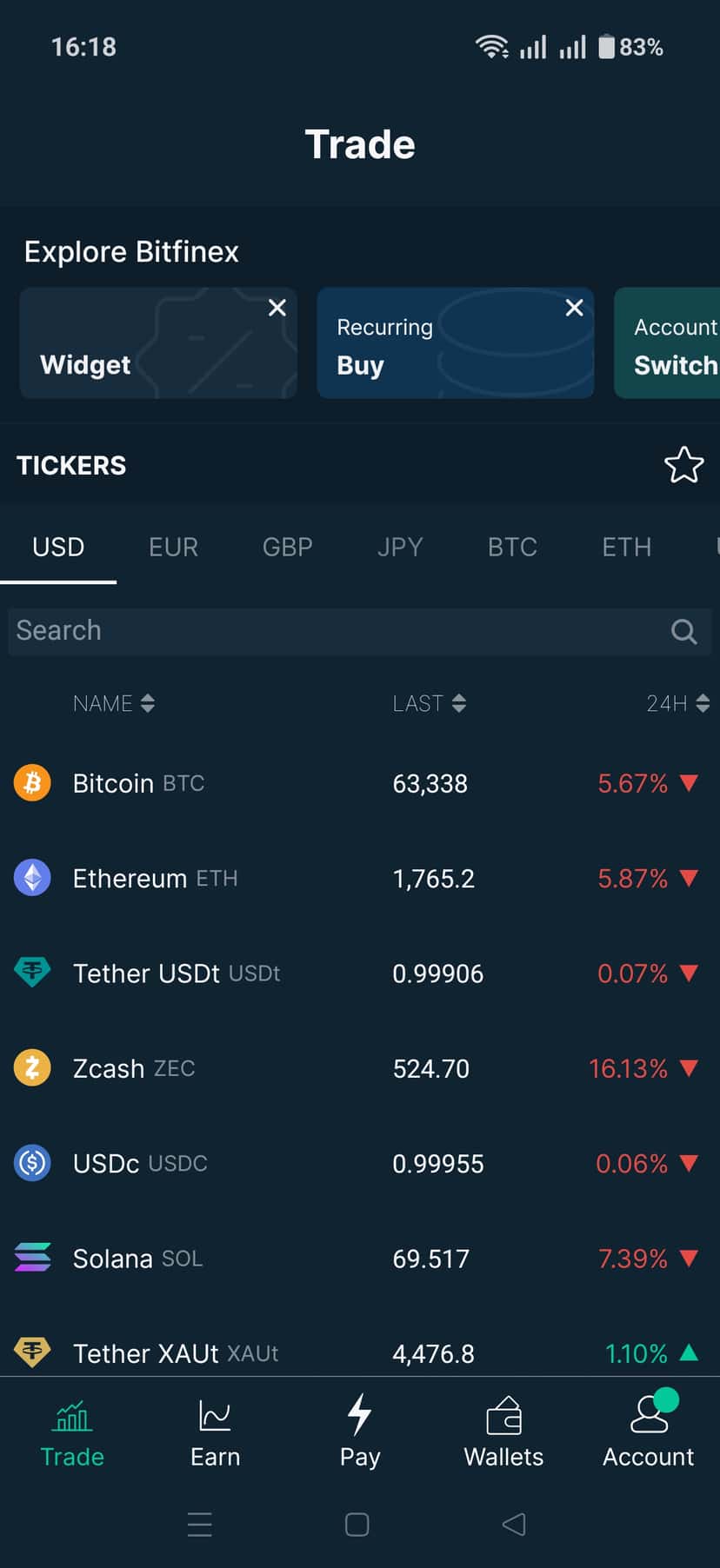 Bitfinex Mobile App