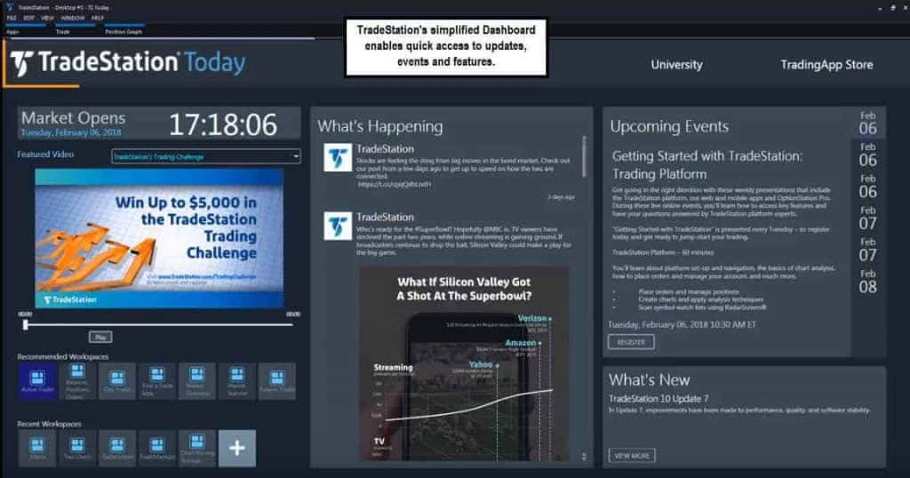 Личный кабинет TradeStation