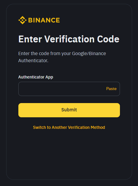 Melden Sie sich mit 2FA bei Binance an