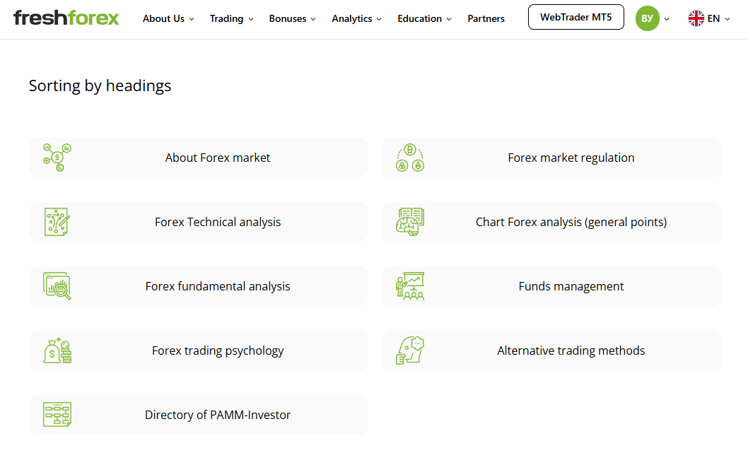 Forex-Enzyklopädie von FreshForex