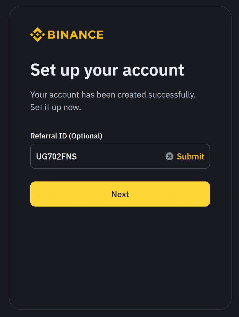 Registration with referral ID