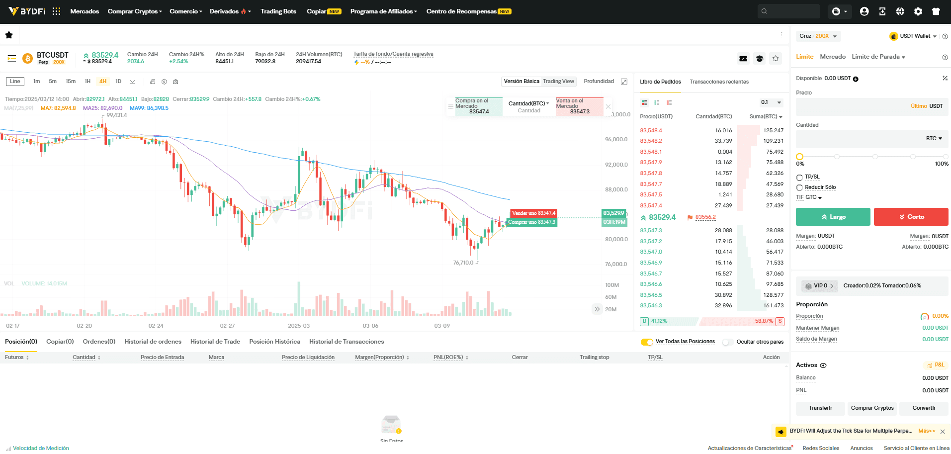 Plataforma BYDFi para negociación de futuros