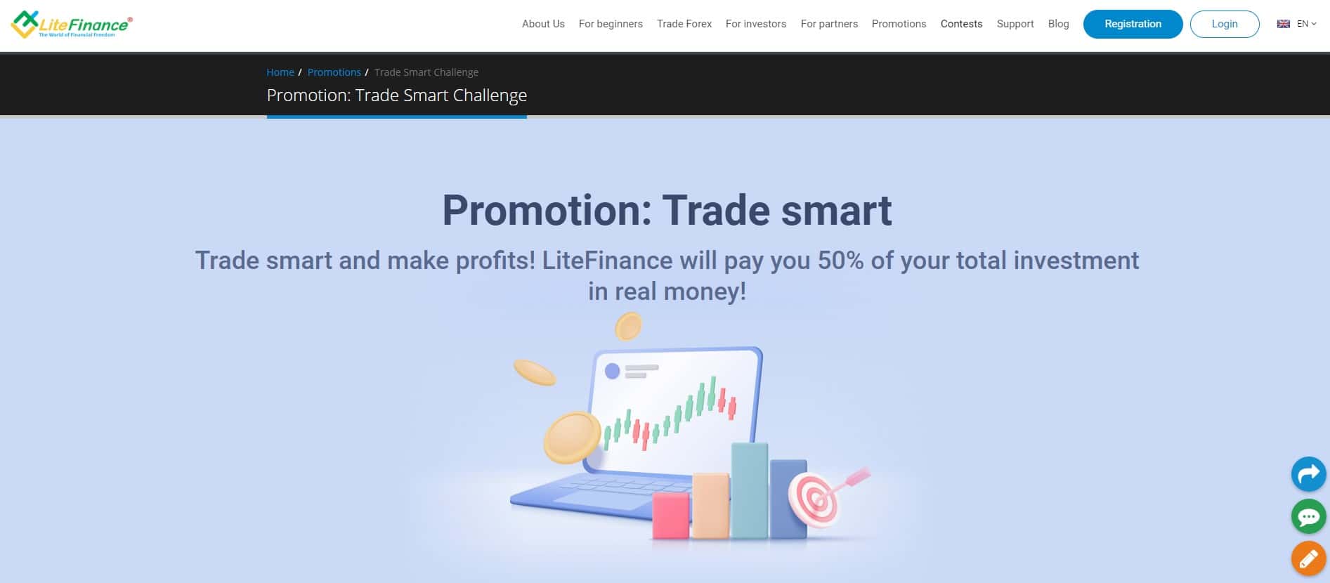 Promoção Trade Smart na LiteFinance