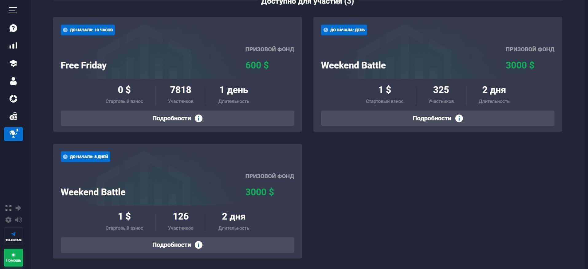Турниры Quotex