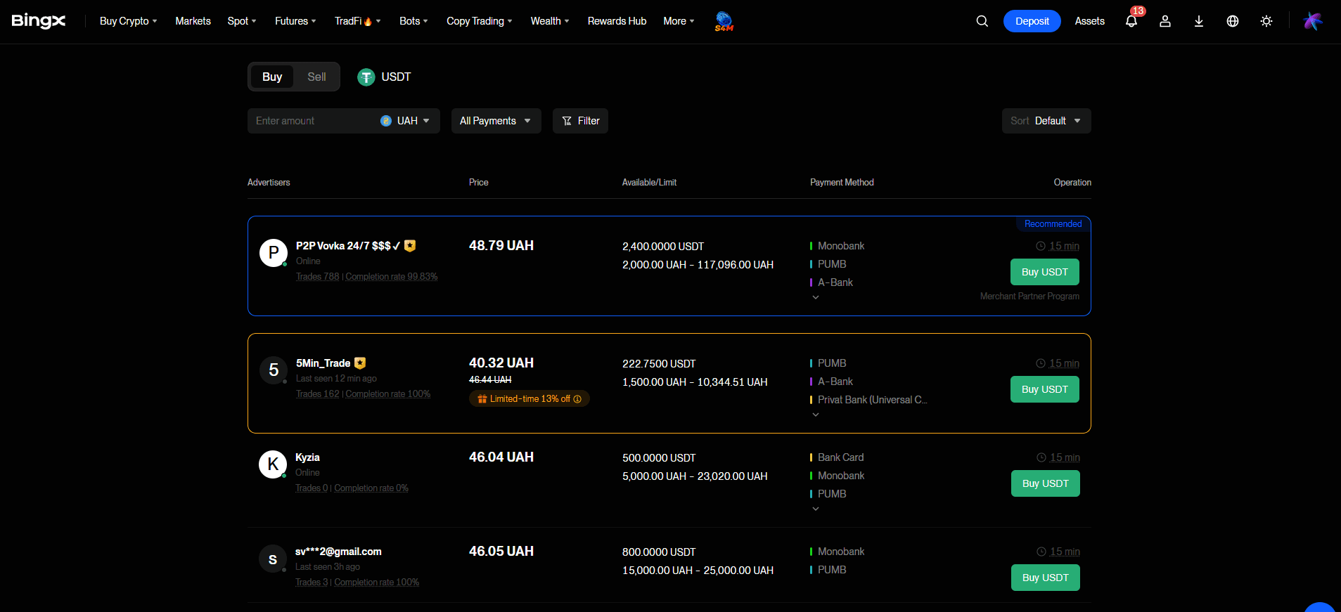 P2P on BingX