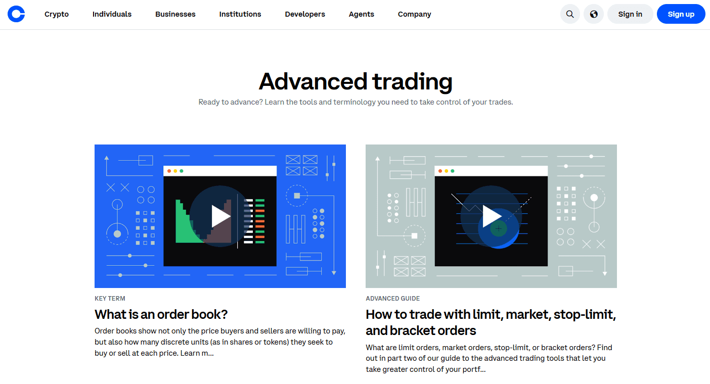 Trading avanzado en Coinbase