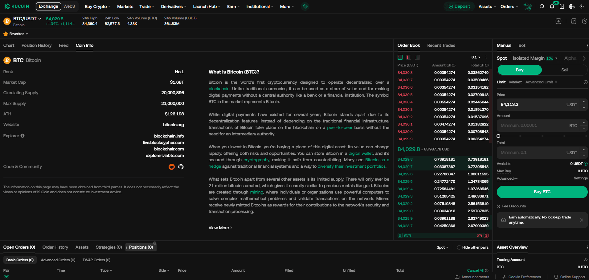 Informacje o monecie na platformie KuCoin