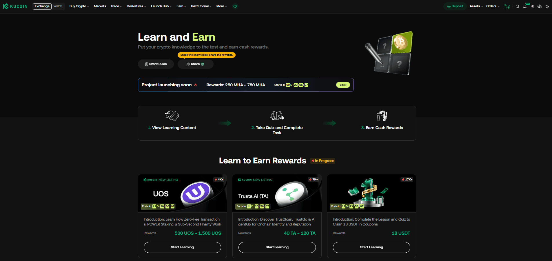 Learn and Earn od KuCoin