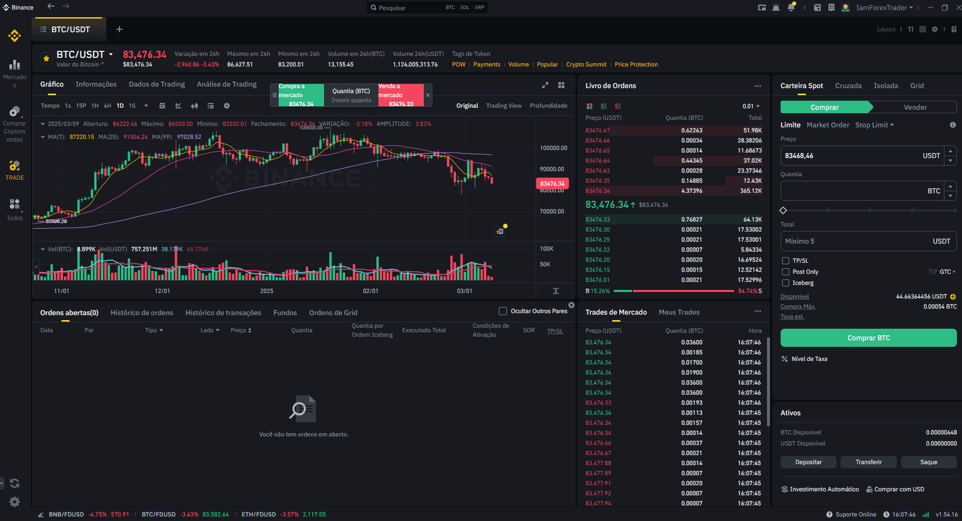 Aplicativo para desktop da Binance