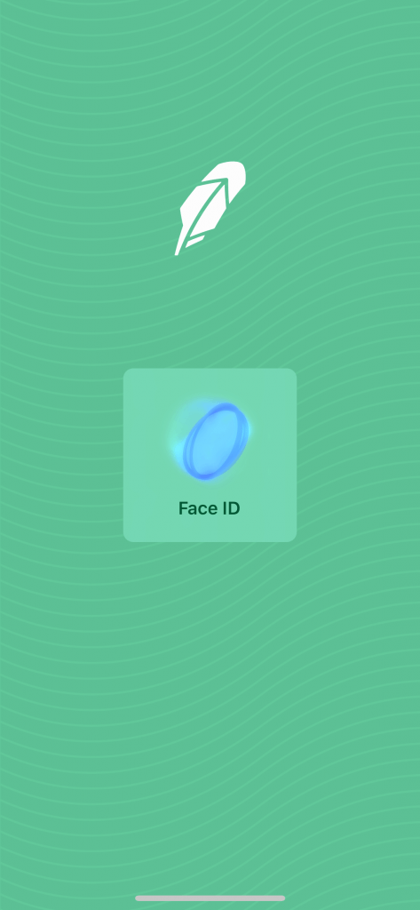 Face ID в приложении Robinhood