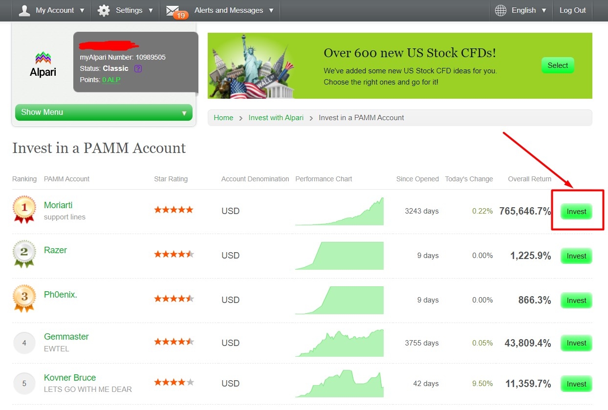 How to invest in Alpari PAMM Account
