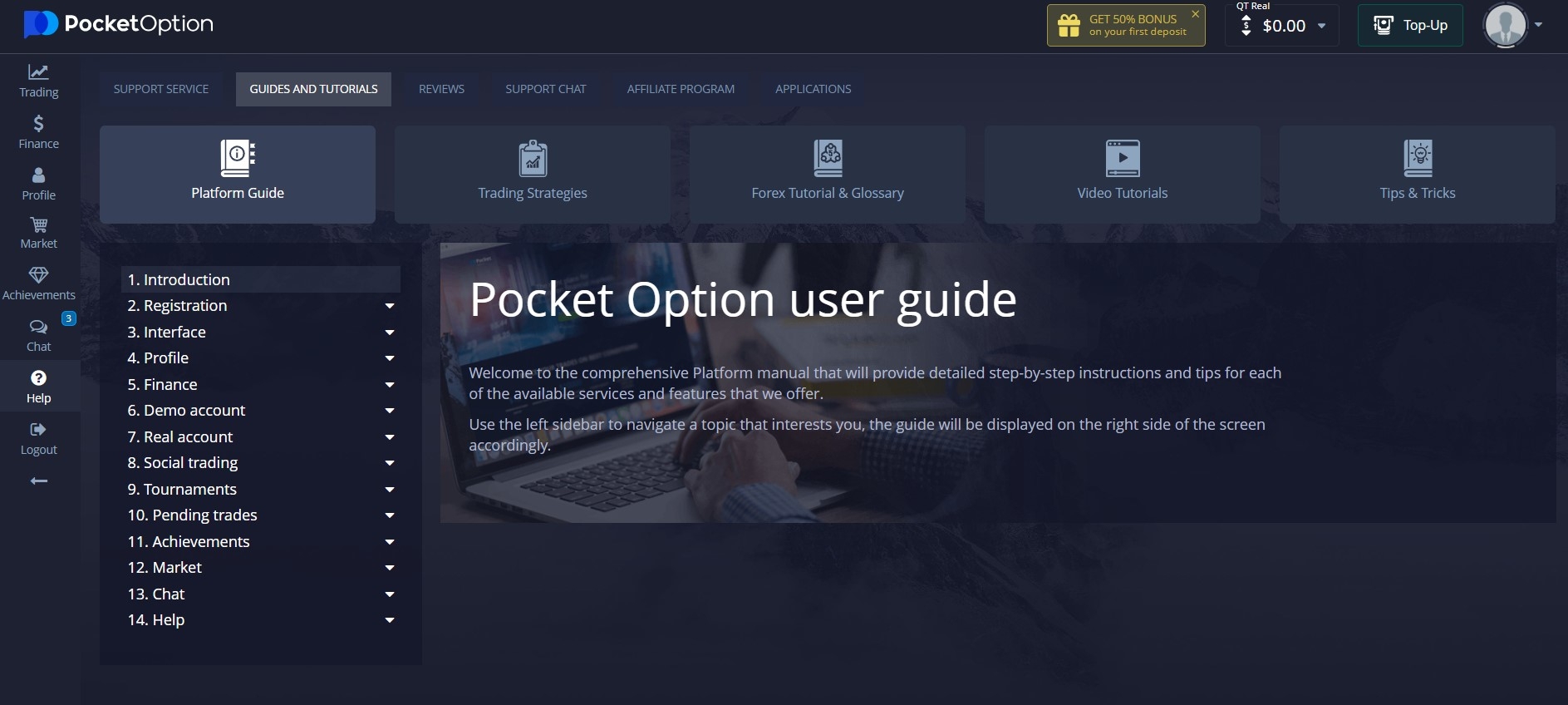 Pocket Option user guide