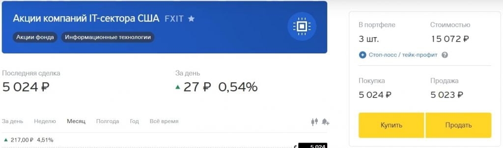 Продажа акций на Тинькофф Инвестиции