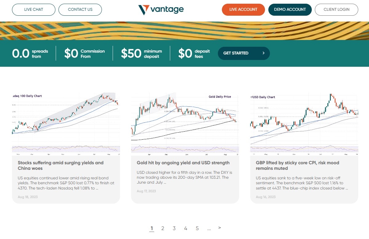 Daily analytical reviews on Vantage